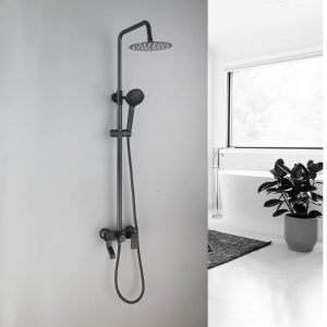 Черна душ система със смесител за баня SKL6098