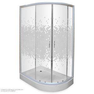 Душ кабина асиметрична лява – BST-8025-STL-L / 120x80x195см
