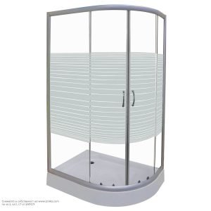 Душ кабина лява асиметрична BST-8025-STL-L / 120x80x195см