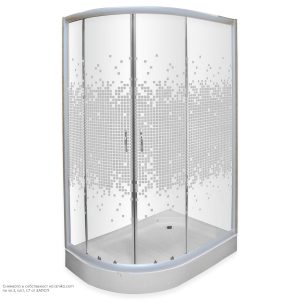 Душ кабина дясна асиметрична BST-8025-STL-R / 120x80x195см