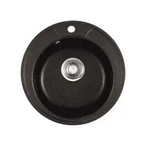 Гранитна кухненска мивка кръгла ICGS 8301 черна – Inter Ceramic