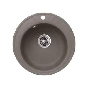 Кръгла гранитна кухненска мивка ICGS 8301 сива – Inter Ceramic