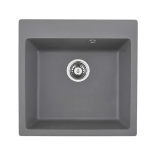 Квадратна гранитна мивка 5050 сива с отвор за смесител – Inter Ceramic