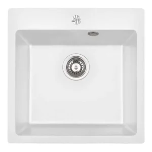Гранитна кухненска мивка квадратна 5050 бяла – Inter Ceramic