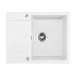 Гранитна кухненска мивка с плот 8220 бяла – Inter Ceramic