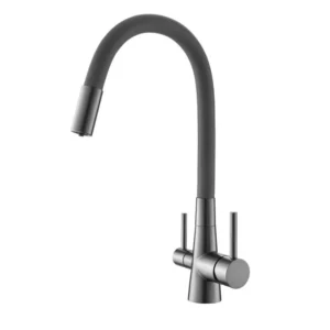 Смесител за кухня стоящ с висок чучур ICF 7107801GG Gun Grey – Inter Ceramic