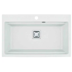 Гранитна кухненска мивка с отвор ICGS 8213 бяла – Inter Ceramic