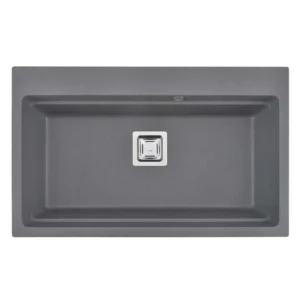 Гранитна кухненска мивка правоъгълна ICGS 8213 сива мат – Inter Ceramic