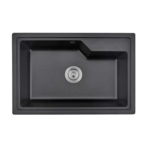 Гранитна кухненска мивка правоъгълна ICGS 8315 черна мат – Inter Ceramic