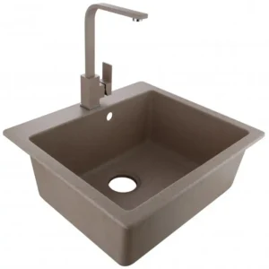 Гранитна кухненска мивка със смесител ICGSF 8251 пясъчна – Inter Ceramic
