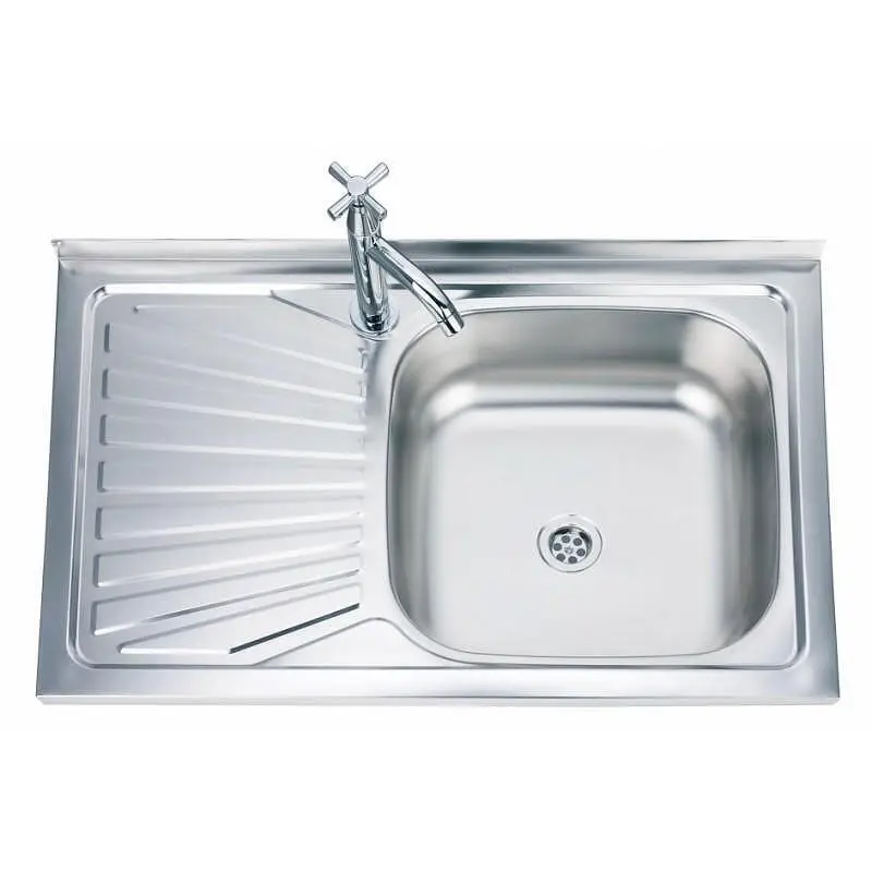 Кухненска мивка Inter Ceramic ICK 8050A*18 L инокс от неръждаема стомана с едно корито и ляв плот
