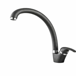 Кухненски смесител Inter Ceramic ICF 237012 GREY с висок чучур и гранитно покритие