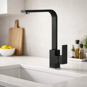 Кухненски смесител Inter Ceramic ICF 233010 BLACK с висок чучур и гранитно покритие