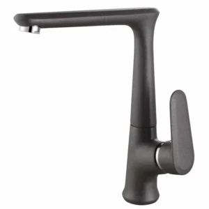 Смесител за кухня гранитен Inter Ceramic ICF 233014 Black – черен висок чучур