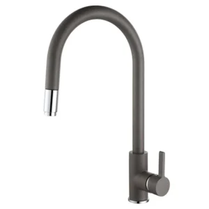 Сив гранитен смесител за кухня Inter Ceramic MELINA ICF 263006 Gray с изтеглящ душ