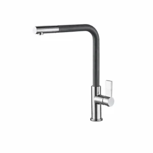 Кухненски смесител Inter Ceramic ICF 718650 GREY с висок чучур и гранитно покритие