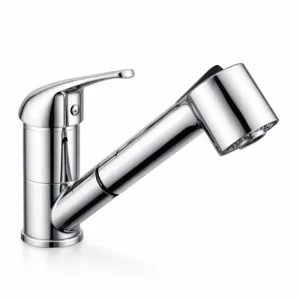 Месингов смесител за кухня Inter Ceramic HILD 7190048A ICF  с изтеглящ се душ