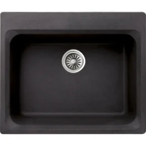 Квадратна гранитна мивка ICGS 8106 черна 52×62 – Inter Ceramic
