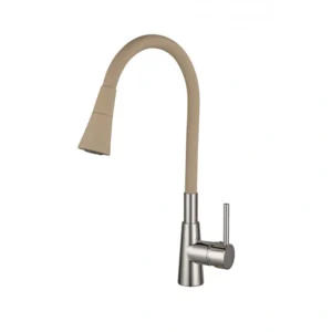 Месингов смесител за кухня Inter Ceramic HAVANA ICF 7108223 Beige с гъвкав чучур