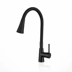 Черен месингов смесител за кухня Inter Ceramic HAVANA ICF 7108223 Black Matt с гъвкав чучур