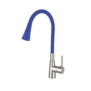 Месингов смесител за кухня Inter Ceramic HAVANA ICF 7108223 Blue с гъвкав чучур
