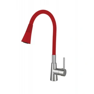 Месингов смесител за кухня Inter Ceramic HAVANA ICF 7108223 Red с гъвкав чучур