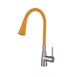 Месингов смесител за кухня Inter Ceramic HAVANA ICF 7108223 Yellow с гъвкав чучур