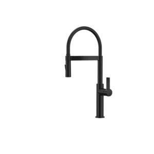 Черен мат смесител за кухня Inter Ceramic ICF 7169184MB с изтеглящ душ