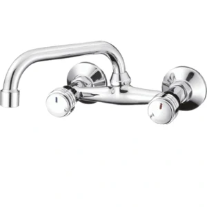 Кухненски смесител с две ръкохватки Inter Ceramic Kuik ICF 5015873 7120 за стена